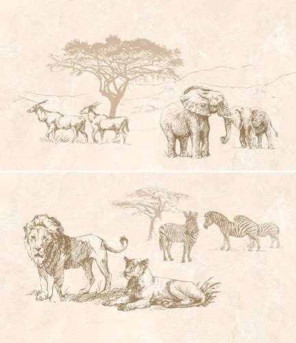 Панно InterCerama Safari Животные компл. из 2х пл.