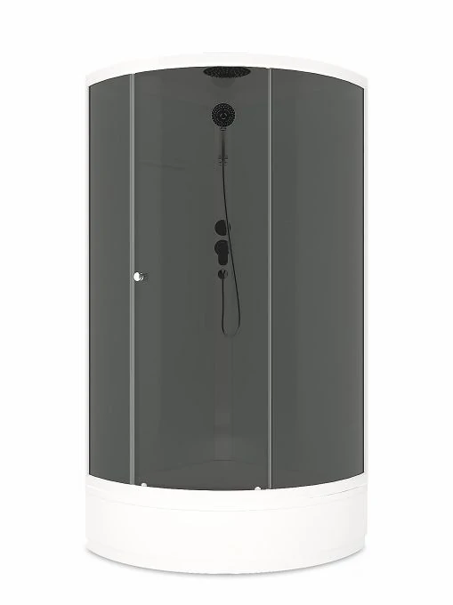 Душевая кабина Domani-Spa Simple 99 mid V1.2 белые стенки, тонированная 90х90
