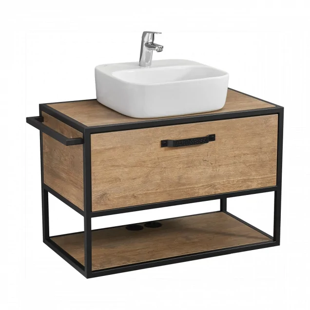 Тумба под раковину Aquaton Лофт Фабрик 80 1A242401LTDY0 дуб кантри