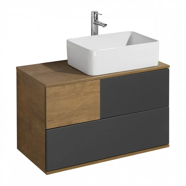 Тумба под раковину Aquaton Терра 85 1A247201TEKA0 дуб кантри, антрацит
