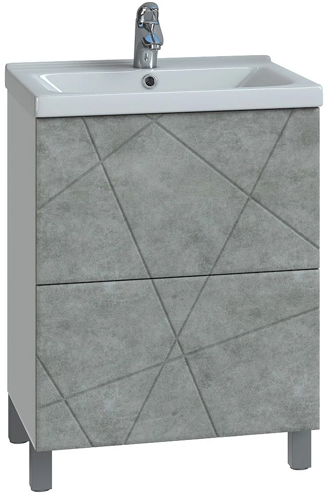 Тумба с раковиной Vigo Geometry 2-50, бетон