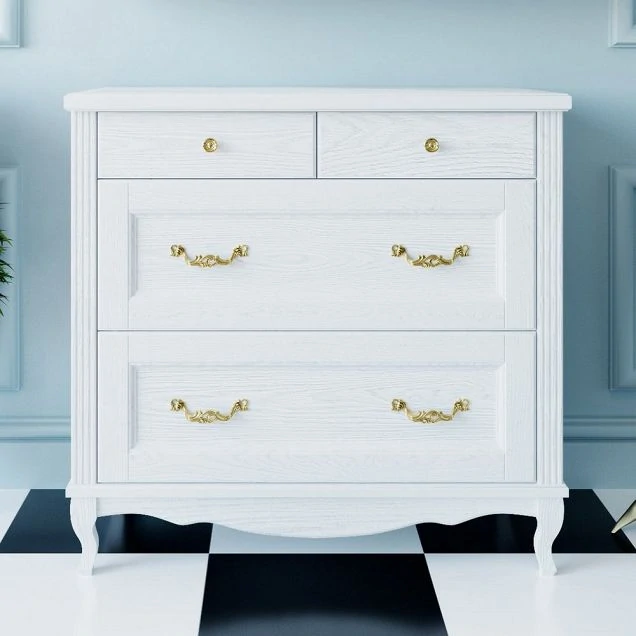 Комод ValenHouse Лиора 90 L90_KDБЗ Белый ручки Золото