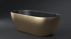 Ванна из литьевого мрамора Nilo Barcelona 1700 Mat Nero/Gold