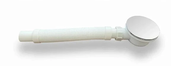 Сифон с крышкой для поддонов из камня Vincea VST-2SQW c гидрозатвором, белый