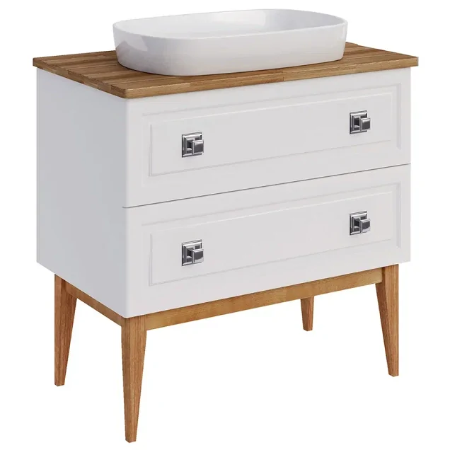 Тумба под раковину ASB-Woodline Каталина 80 White