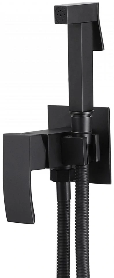 Смеситель с гигиеническим душем Abber Wasserfall AF8625B, чёрный