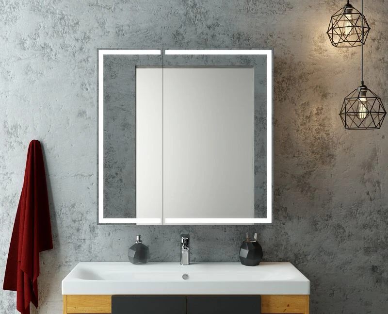 Зеркало-шкаф Континент Mirror Box Black Led 80×80