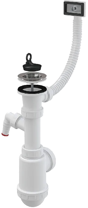 Сифон для кухонной мойки AlcaPlast A444P-DN50/40 с подводкой