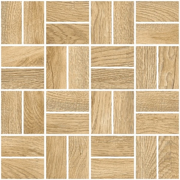 Мозаика Grasaro Italian Wood Бежевая 24.5x24.5 Структурированная G-251/SR/m12/245x245x10