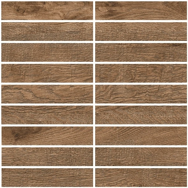 Мозаика Grasaro Italian Wood Темно-коричневая 30.7x30.7 Структурированная G-252/SR/m11/307x307x10