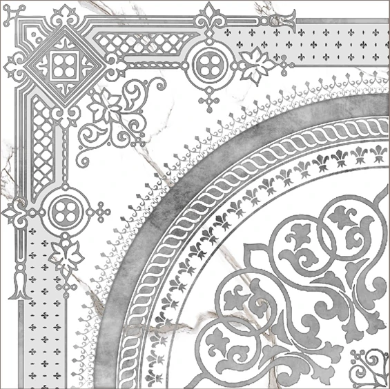 Декор напольный Grasaro Classic Marble Белый d02 40х40 Глянцевый G-270/G/d02/400x400x8
