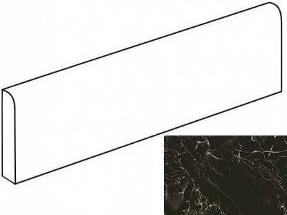 Плинтус Grasaro Classic Marble Черный 40x7.6 Глянцевый G-272/G/p01/76x400x8