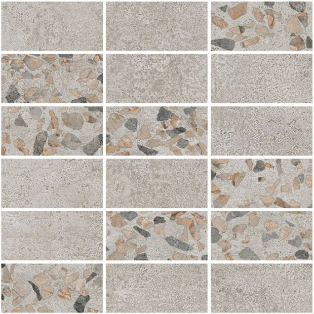 Мозаика Vitra Beton-X Beton-Terrazzo Мозаичный микс Темный Лаппато R9 10x5 K9498938LPR1VTE0