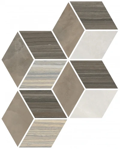 Мозаика Vitra Serpeggiante Serpe-Nuvola Ромб теплая гамма 24x30