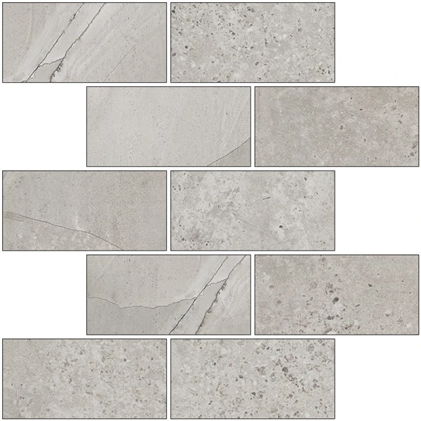 Мозаика Kerranova Marble Trend Limestone 30.7х30.7 Лаппатированный m13 K-1005/LR/m13/307x307x10