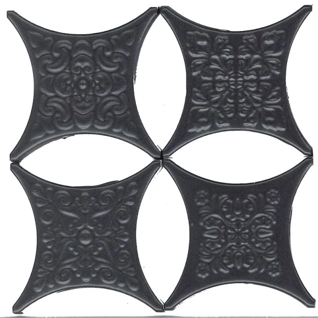 Вставка Absolut Keramika Estrella Set Core Negro 6.7x6.7 микс