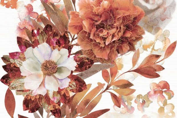Панно Absolut Keramika Composicion Savage Flowers 02 Marron 30x45 комплект