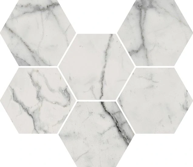 Мозаика Italon 620110000046 Charme Evo Statuario Mosaico Hexagon 25x29