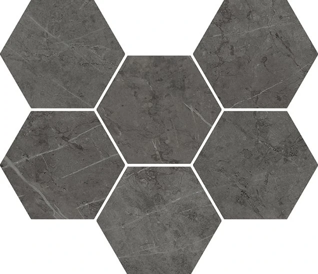 Мозаика Italon 620110000050 Charme Evo Antracite Mosaico Hexagon 25x29