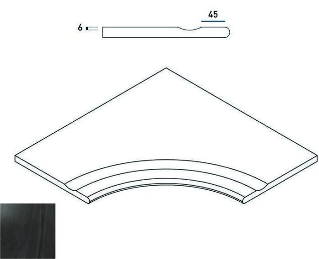 Бордюр Italon 620090000224 CARBON BORDO SVASATO ANGOLARE ROUND 30 60x60