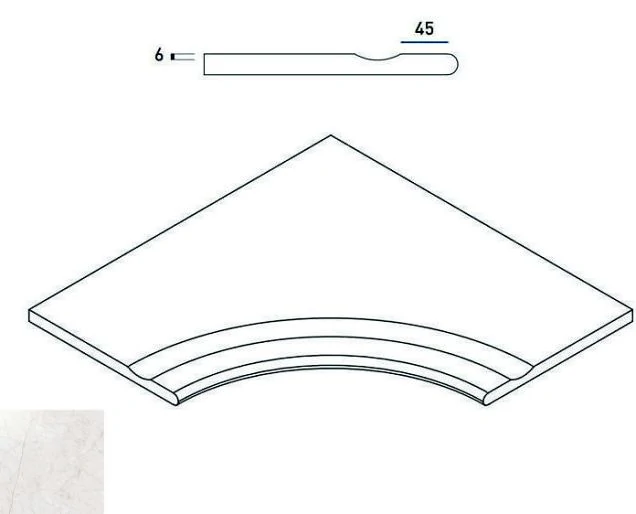 Бордюр Italon 620090000272 PURE BORDO SVASATO ANGOLARE ROUND 30 60x60