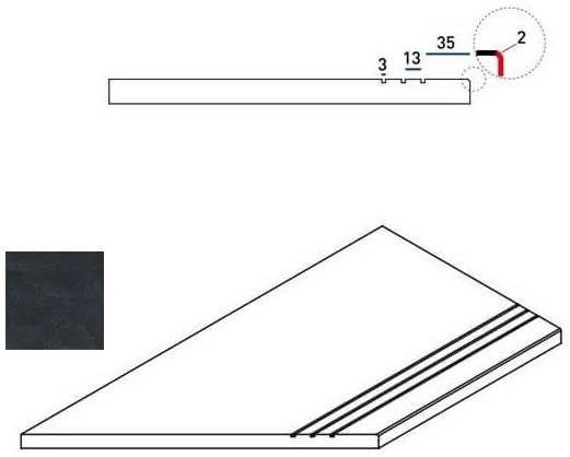 Бордюр Italon 620090000421 TITANIO BORDO GRIP SX 30x60