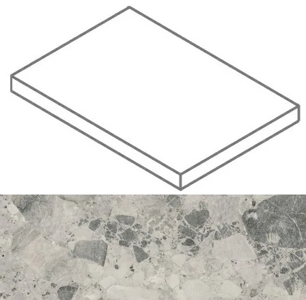 Ступень Italon Continuum Stone Grey Scalino Angolare DX 33x160 620070002354