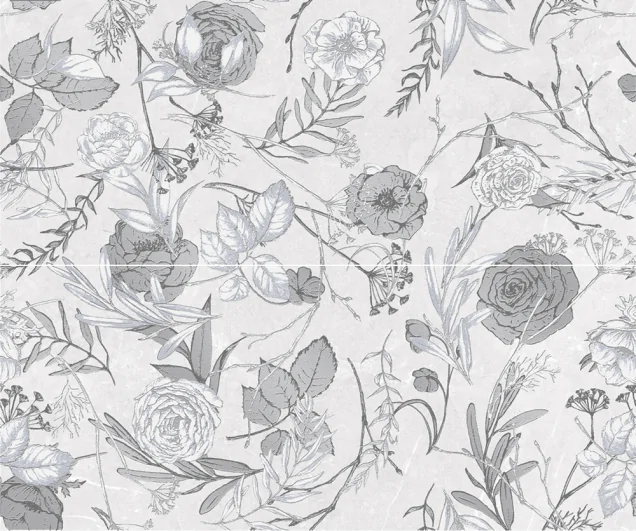 Панно Global Tile 10300000105 Декор Genevieve GT Серая из 2 плит 50x60