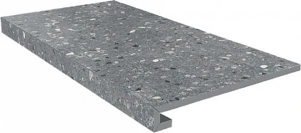 Ступени Kerama Marazzi Терраццо Клееная Серый Темный 33x60 9мм SG632820R/GCF