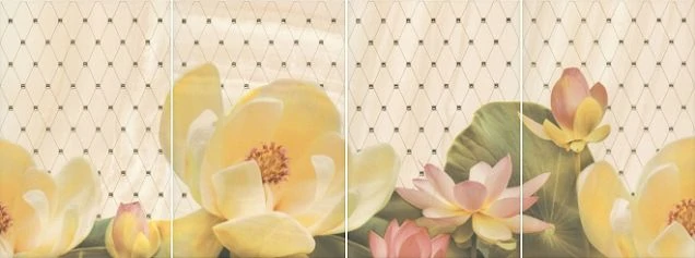 Панно Kerama Marazzi HGD/B56/4x/8260 Летний сад беж, из 4 частей 20х30