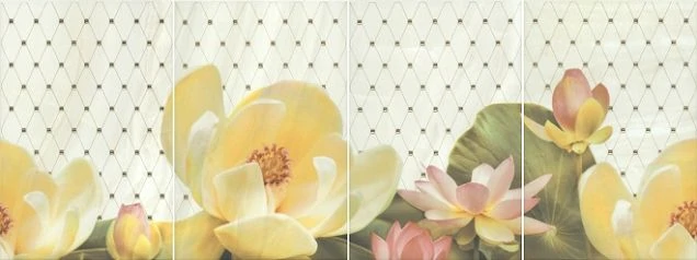 Панно Kerama Marazzi HGD/C56/4x/8261 Летний сад фисташковый, из 4 частей 20х30