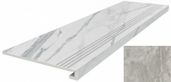 Ступени Kerama Marazzi Альбино Серая обрезная клееная DL503100R/GCF