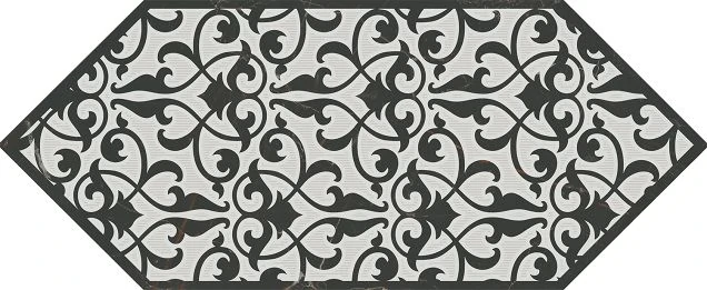 Декор Kerama Marazzi HGD/A481/35006 Келуш 2 черно-белый 14х34