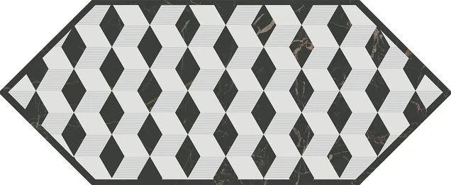 Декор Kerama Marazzi HGD/A483/35006 Келуш 4 черно-белый 14х34