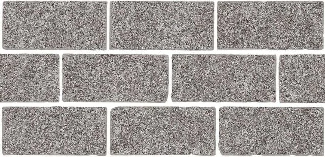 Бордюр Kerama Marazzi BR025T Роверелла пепельный мозаичный 34,5x14,7x0,9