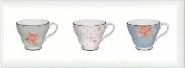 Декор Kerama Marazzi STG/A274/15036 Веджвуд Чашки белый грань 15x40
