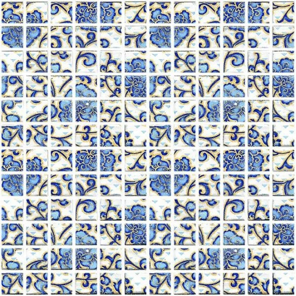 Декор Kerama Marazzi DT19 Мотив синий 29.8х29.8