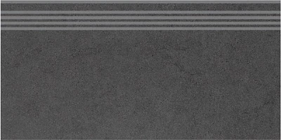 Ступени Kerama Marazzi Фьорд Черный обрезной насечки DP603400R/GR