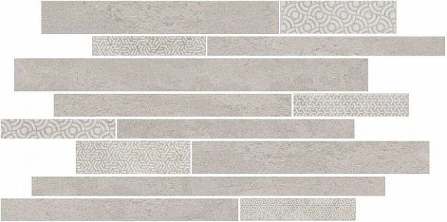Декор Kerama Marazzi SBM009/SG4583 Ламелла серый светлый мозаичный 50.2x25