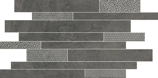 Декор Kerama Marazzi SBM011/SG458520 Ламелла серый темный мозаичный 50,2x25x8,5