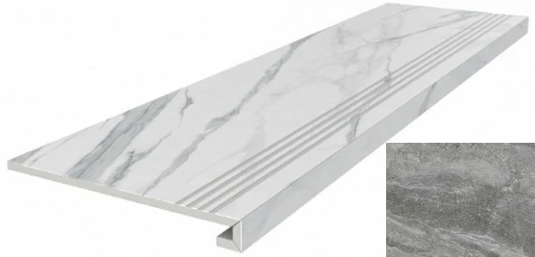 Ступени Kerama Marazzi Гриджио Серая обрезная клееная DL502800R/GCF