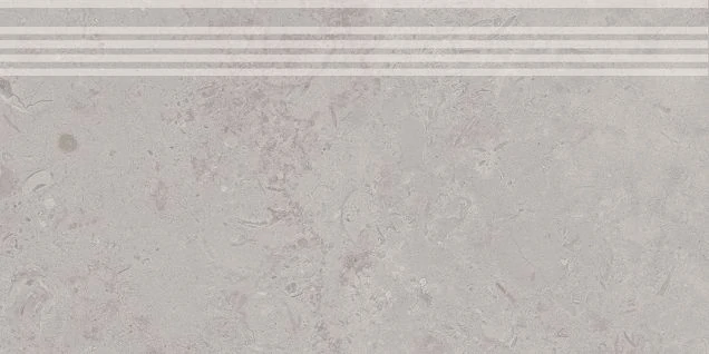 Ступени Kerama Marazzi Про Лаймстоун Серый натуральный с насечками 9мм 60х30 DD205220R/GR