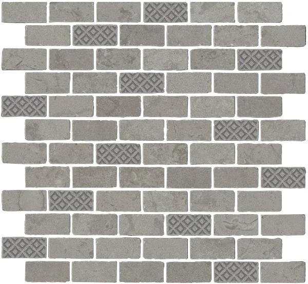 Мозаика Kerama Marazzi Про Лаймстоун Антика 3 Мозаичный Серый Матовый Натуральный MBD011