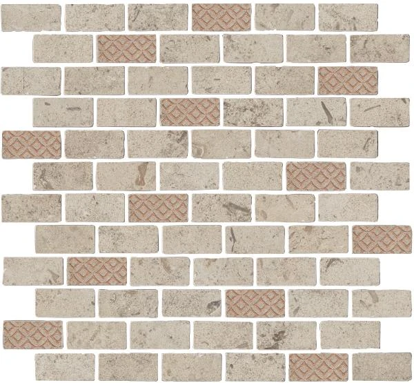 Мозаика Kerama Marazzi Про Лаймстоун Антика 3 Мозаичный Бежевый Матовый Натуральный MBD015