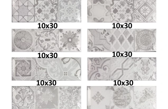 Декор Monopole Antique gris brillo bisel 10x30