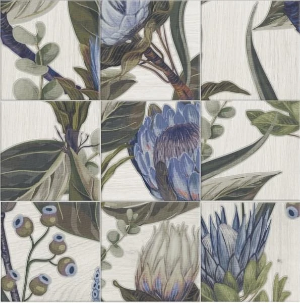 Декор Mainzu Decor Mural Blu Leaves 20x20