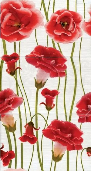 Панно PiezaROSA 377047 Fiori Гвоздика 40х75 (комплект 3 шт.)