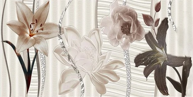 Декор Cube Ceramica Pegas Decor 2 цветы 25x50