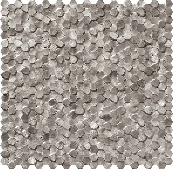 Мозаика Tubadzin Sheen Vestige hex 3d silver 29.5x30.6