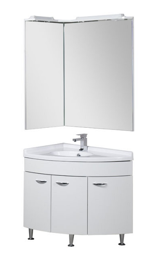 Зеркало Aquanet Корнер 80 белое L 158821